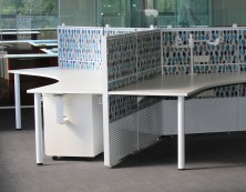 Ecotech 120 Degree Tops, 1350 High Staxis Screens With Round Legs And Desk Brackets
